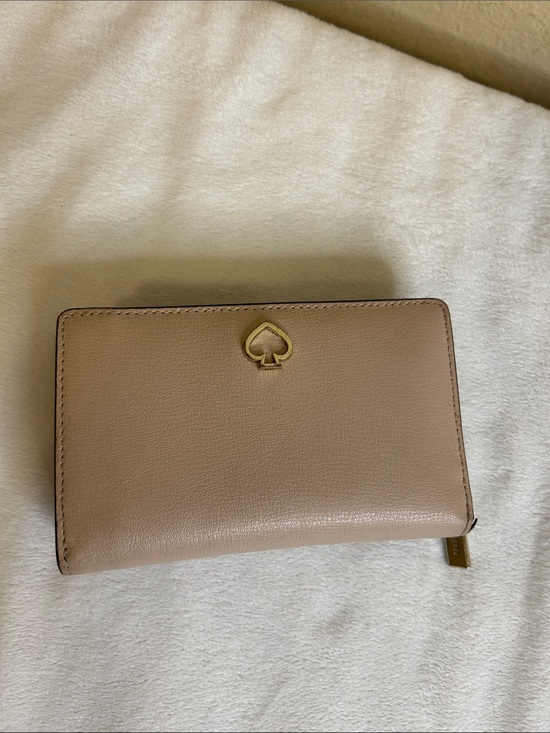 kate spade Handbags - kate spade Blush Taupe Leather Zip-Around Wallet with Gold Spade Logo
